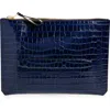Tom Ford Buckley Croc Embossed Leather Portfolio Clutch In 1l022 Royal Blue