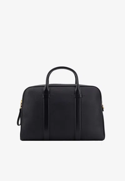 Tom Ford Buckley Grained Leather Briefcase In Black