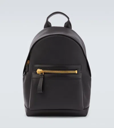 Tom Ford Leather Buckley Backpack In Black