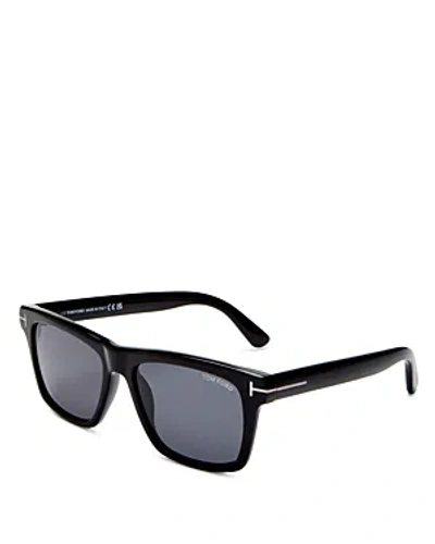 Tom Ford Buckley Square Sunglasses, 56mm In Black/gray Solid