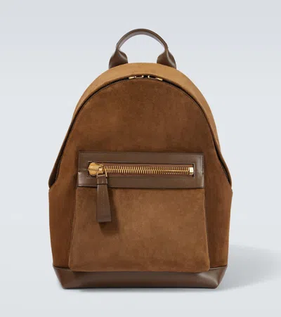 Tom Ford Buckley Suede And Leather Backpack