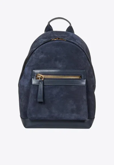 Tom Ford Zip Fastened Backpack In Blue