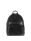 Tom Ford Suede Backpack With Maxi Zip On The Front In Purple