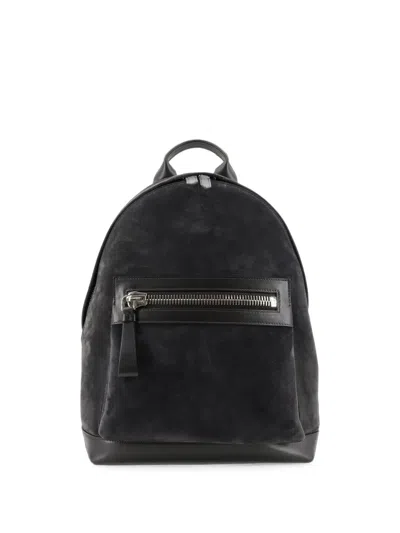 TOM FORD BUCKLEY SUEDE-PANELLED LEATHER BACKPACK