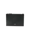 Tom Ford Black Leather Clutch In Purple