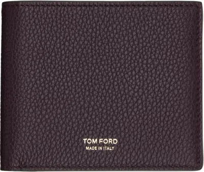 Tom Ford Burgundy Grain Leather Classic Bifold Wallet