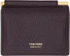 Tom Ford Burgundy Soft Grain Leather Golding Money Clip Card Holder