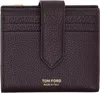 Tom Ford Burgundy Soft Grain Leather Snap Wallet In Burgundy