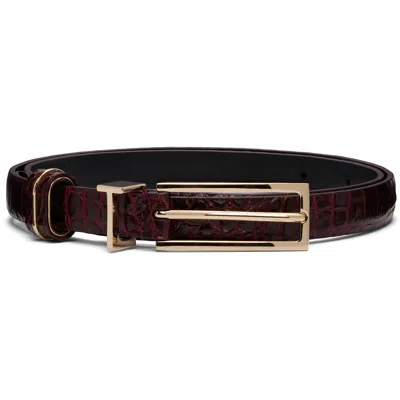 Tom Ford Burgundy T Loop Belt In Brown