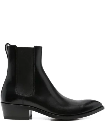 Tom Ford Burnished Leather Chelsea Boots