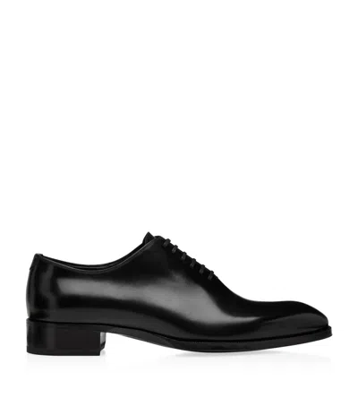 Tom Ford Elkan Whole-cut Patent-leather Oxford Shoes In Black