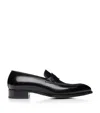 Tom Ford Burnished Leather Elkan Loafers In Black