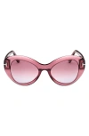 Tom Ford Butterfly 52mm Sunglasses In Shiny Red/violet