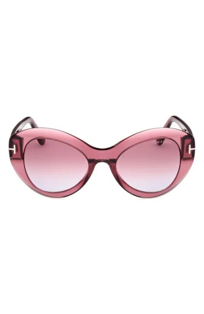 Tom Ford Butterfly 52mm Sunglasses In Shiny Red/violet
