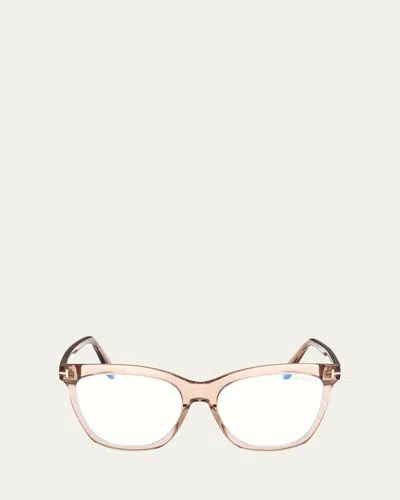 Tom Ford Butterfly Blue Block Optical Frames In Lbrno