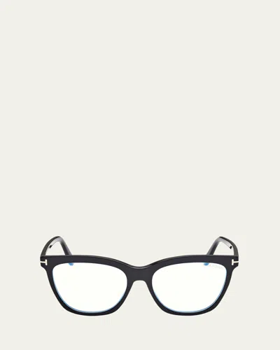 Tom Ford Butterfly Blue Block Optical Frames In Sblk