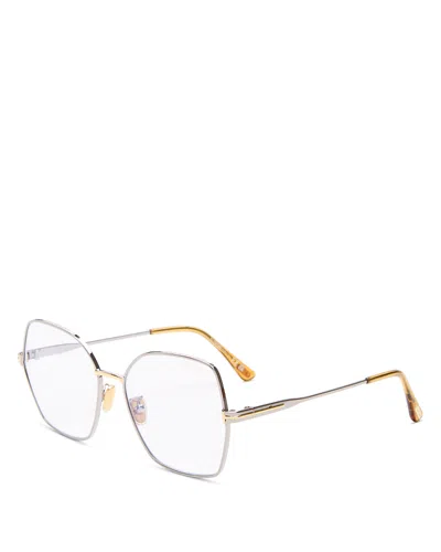 Tom Ford Butterfly Blue Light Glasses, 56mm In Silver