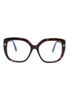 Tom Ford Butterfly-frame Glasses In ブラウン