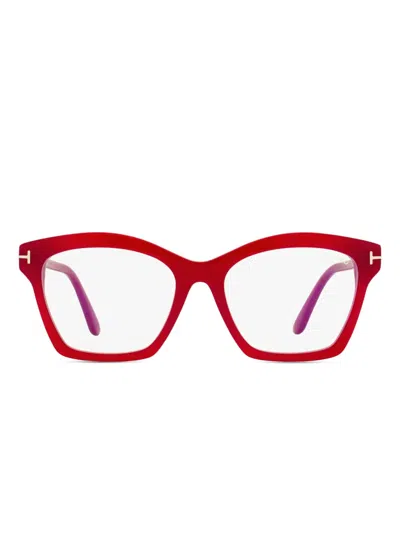 Tom Ford Butterfly-frame Glasses In Burgundy