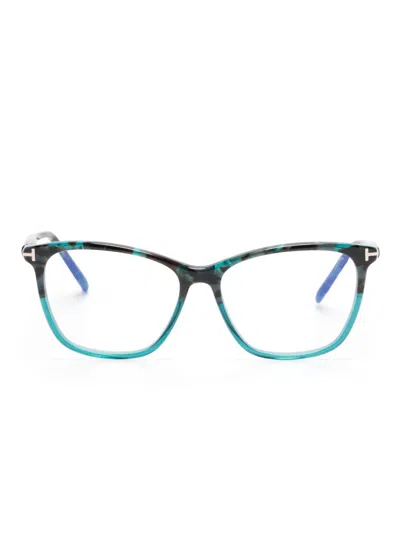 Tom Ford Brille Im Butterfly-design In Blau