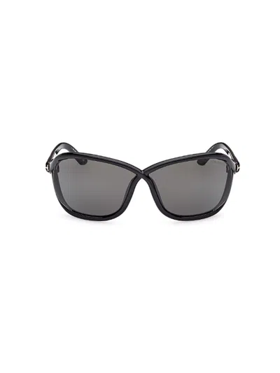Tom Ford Butterfly Frame Sunglasses In 01a