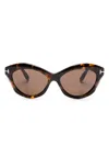 Tom Ford Butterfly-frame Sunglasses In 褐色