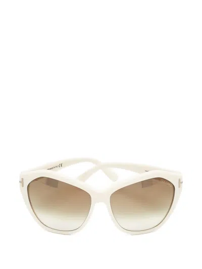 Pre-owned Tom Ford Butterfly-frame Sunglasses In White