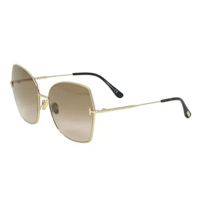 Tom Ford Butterfly Full Rim, With A Gold Frame And Gradient Brown Lens.