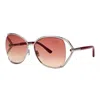Tom Ford Butterfly Full Rim, With A Shiny Rose Gold Frame And Brown Gradient Lens. In Silver
