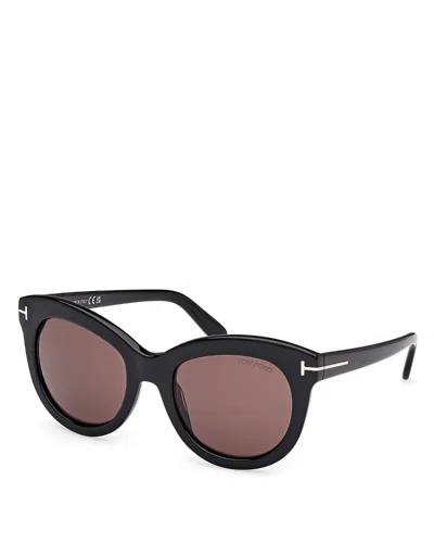 Tom Ford Eyewear Odette Oval Frame Sunglasses In Black/brown