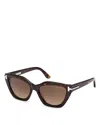 Tom Ford 55mm Butterfly Sunglasses In Brown