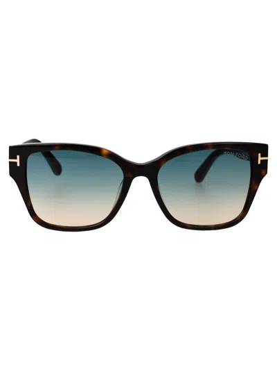 Tom Ford Eyewear In 52p Avana Scura / Verde Grad