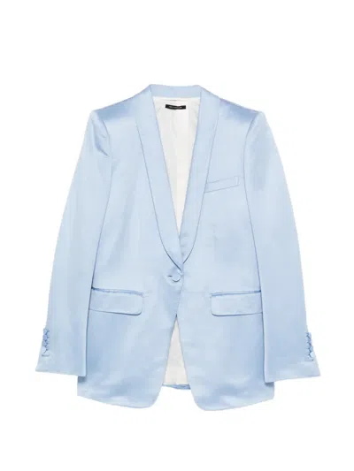 Tom Ford Button Blazer In Blue