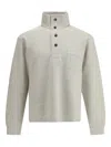 Tom Ford Cotton Sweatshirt With A Partial Front Button Closure In Gray