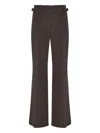 Tom Ford Button-detail Silk Trousers In Brown
