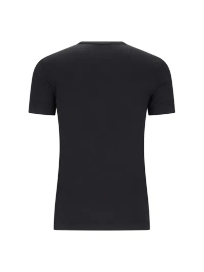Tom Ford Button Detail T-shirt In Black