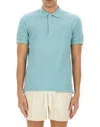 Tom Ford Plain Lyocell Polo In Blue