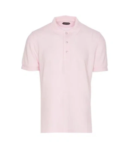 Tom Ford Button Detailed Short-sleeved Polo Shirt In Pink