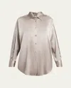 Tom Ford Button-down Silk Shirt In Gray
