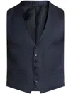Tom Ford Button-down Tailored Waistcoat In Blue