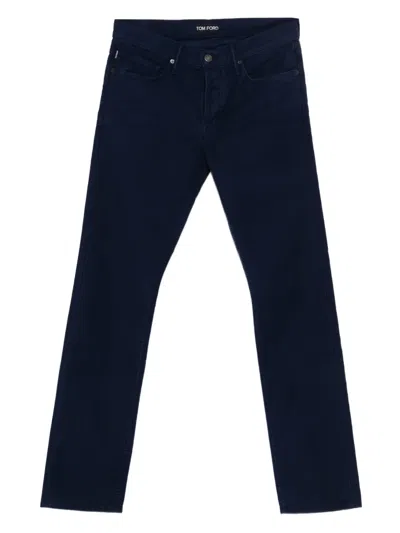 Tom Ford Button-fastening Trousers In Blue