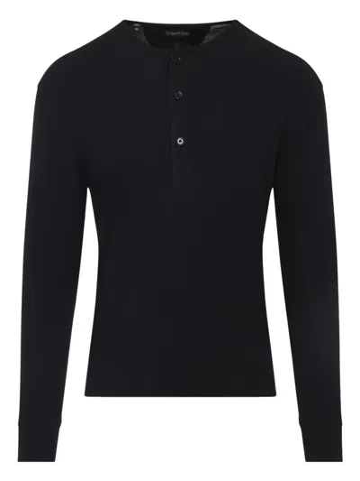TOM FORD BUTTON-PLACKET LONG-SLEEVE T-SHIRT