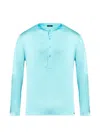 Tom Ford Button-placket Pajama Top In Blue