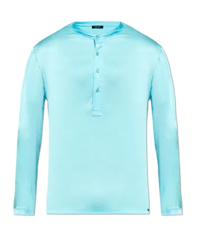 Tom Ford Button-placket Pajama Top In Multi