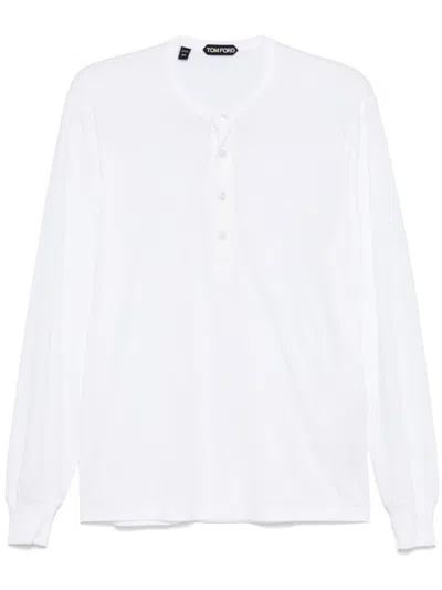 TOM FORD BUTTON-PLACKET T-SHIRT - MEN'S - LYOCELL/COTTON