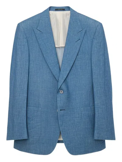 Tom Ford Button Single-breasted Blazer In Blue