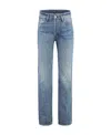 Tom Ford Button Zipper Denim Trousers In Blue