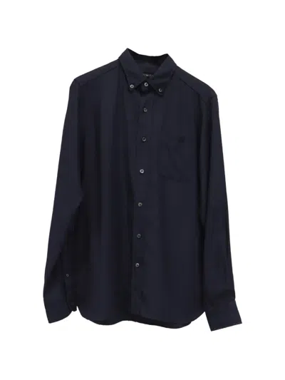 Pre-owned Tom Ford Button-down Chest Pocket Shirt In Blue