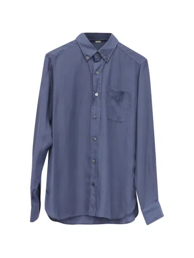 Pre-owned Tom Ford Button-down Collar Chest Pocket Shirt In Blue