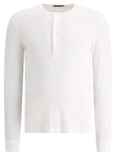 Tom Ford Buttoned Long-sleeved T-shirt In White